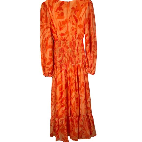 All About May Boutique Smocked Bodice V-Neck Sheet Sleeve Maxi Dress Size 2 - Picture 2 of 9